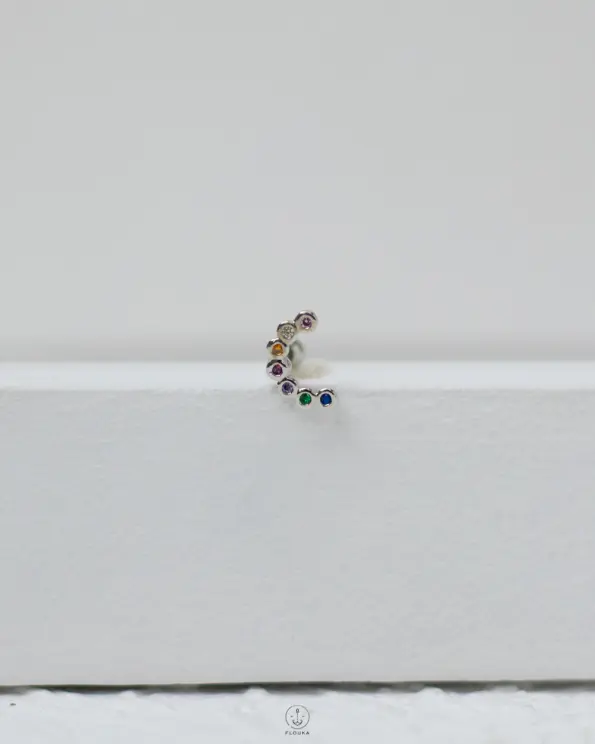 silver many color piercing