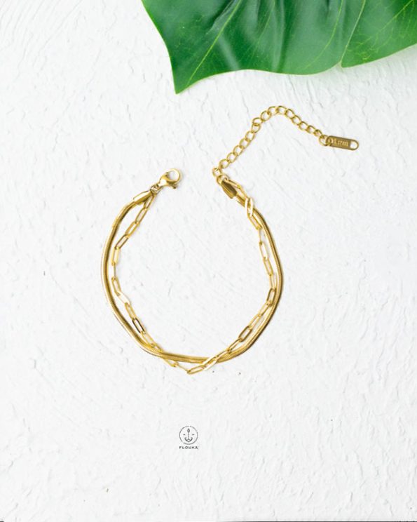 double layer snake&chains bracelet
