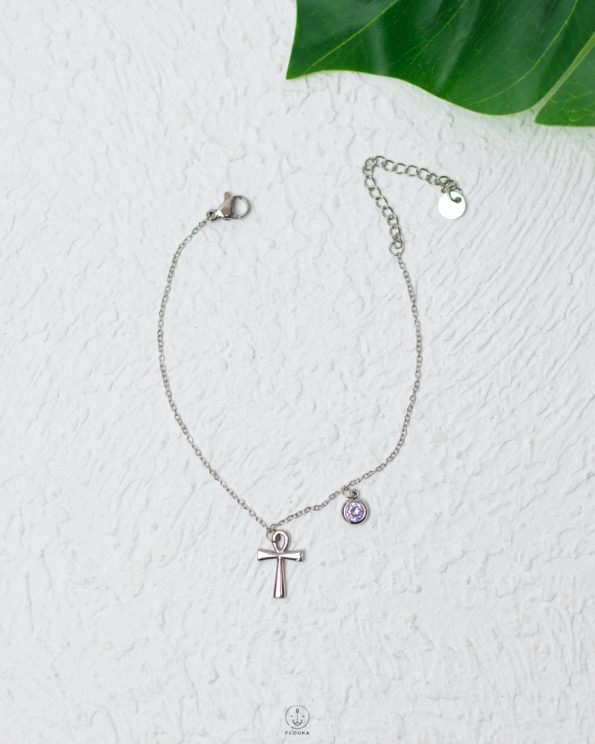 silver key life egyption bracelet