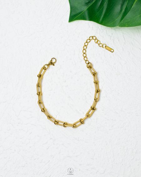 many balls gold chain bracelet