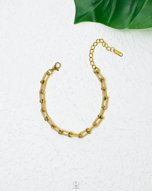 many balls gold chain bracelet