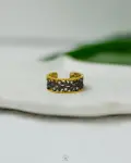 black strus gold ring