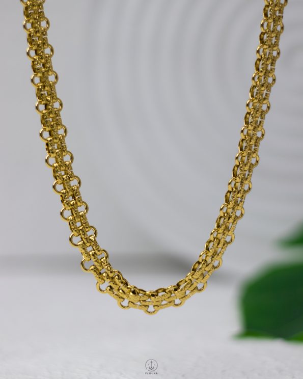 gold tabular necklace