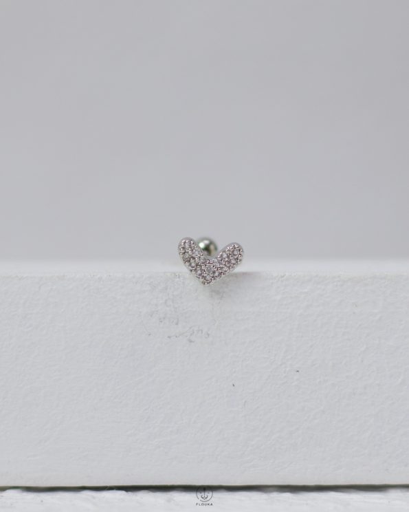strus silver heart piercing