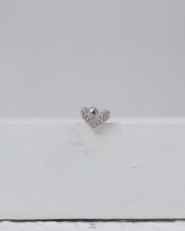 strus silver heart piercing