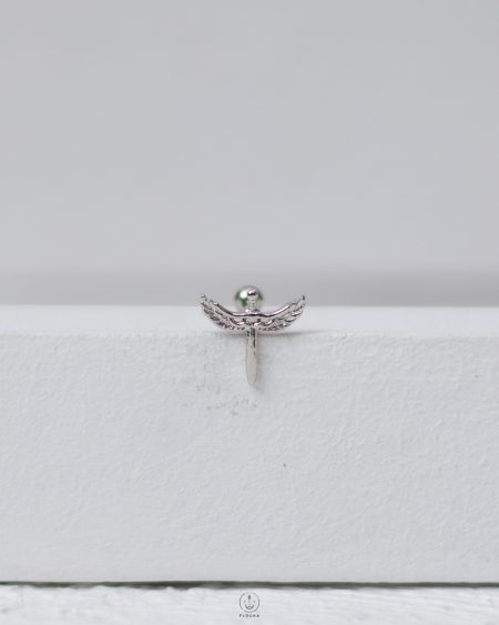 basic silver angel piercing
