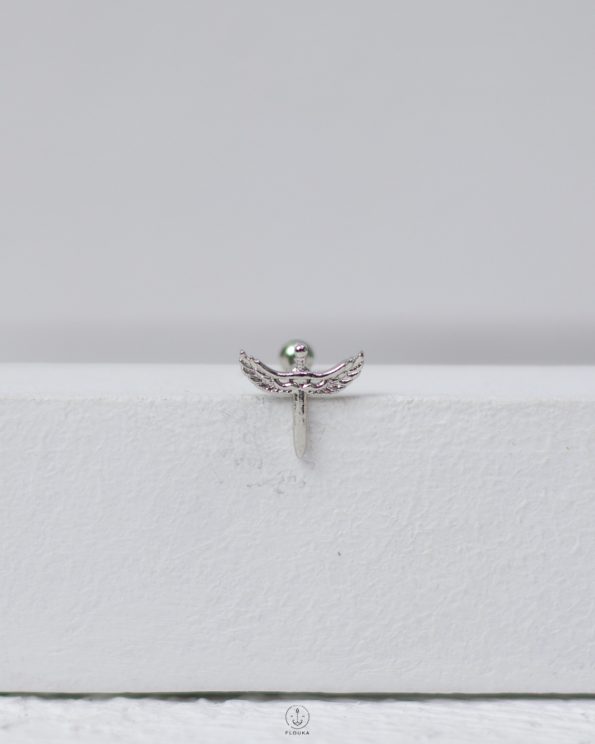 basic silver angel piercing