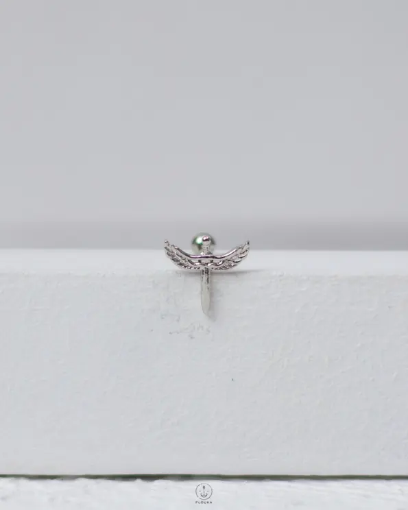basic silver angel piercing