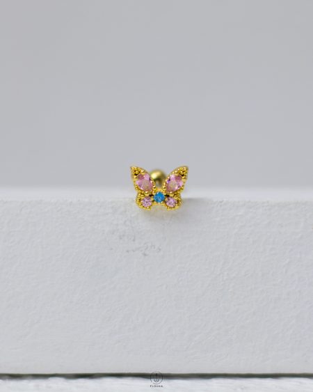 pink butterfly piercing