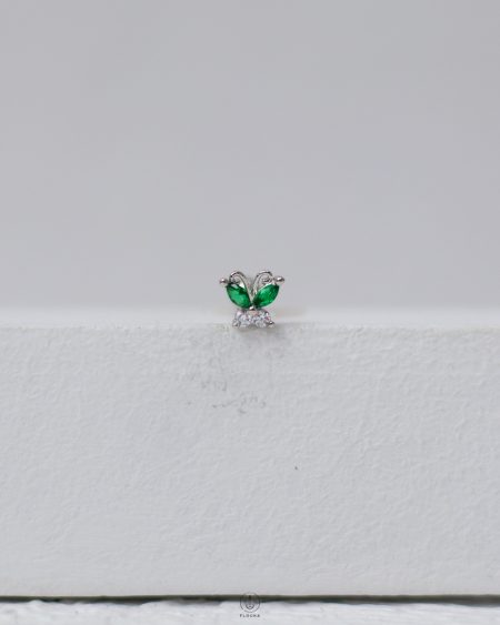 green silver butterfly piercing