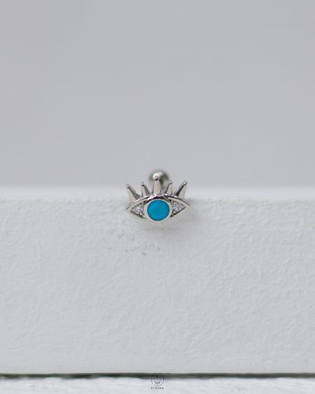 silver blue eye piercing