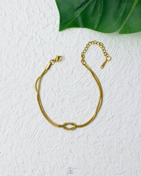 gold tie bracelet