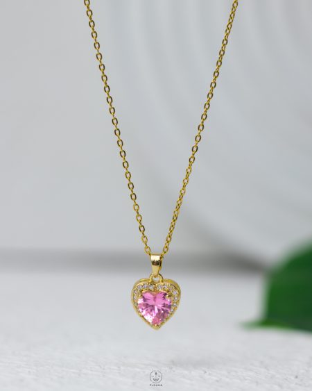 crystal pink diamond necklace