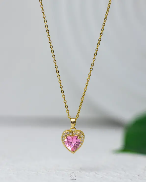crystal pink diamond necklace