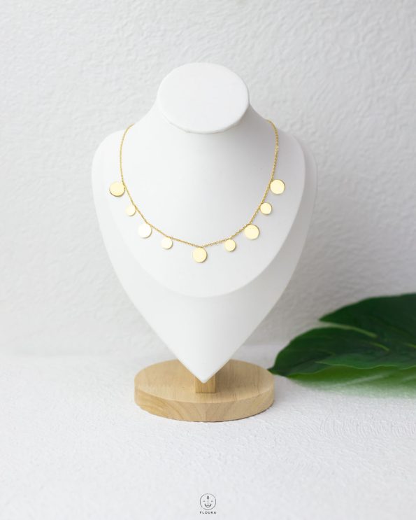 many gold coins necklace