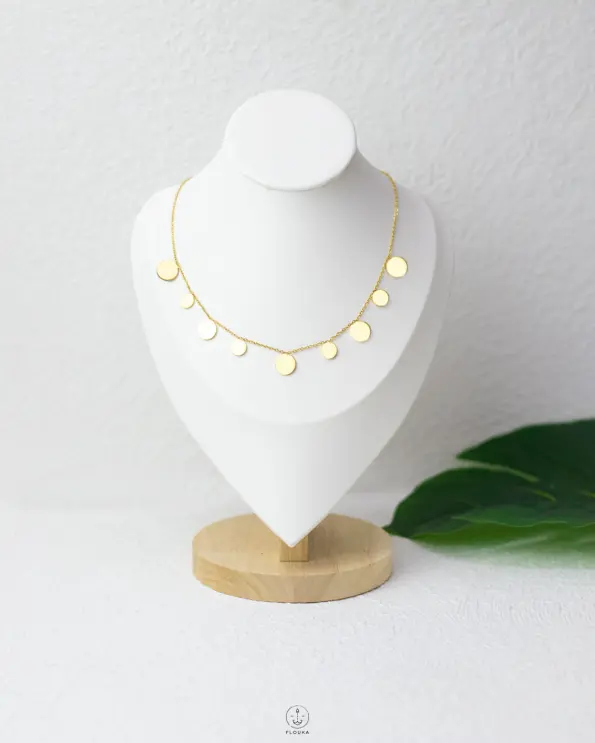 many gold coins necklace