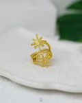double layer gold star ring