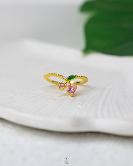straus pink cherry gold necklace