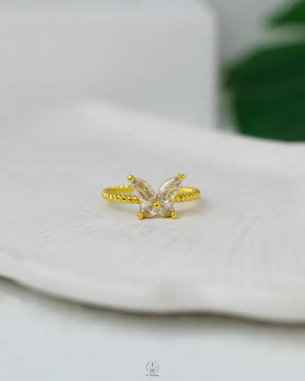 gold butterfly ring