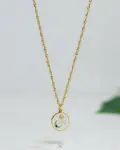 white moon gold necklace