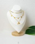 double layers snake and coins cresent necklace