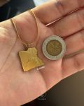 Egypt gold map necklace