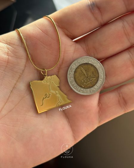 Egypt gold map necklace
