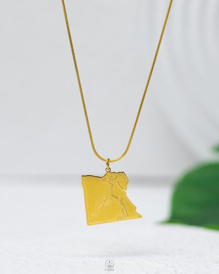 Egypt gold map necklace
