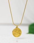 press houras eye necklace