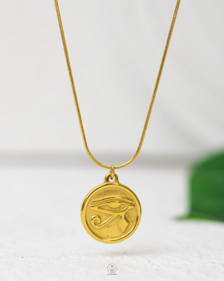 press houras eye necklace