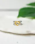 free size cross heart ring