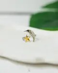 free size gold star silver crecent ring