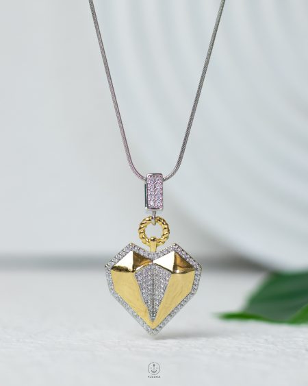 mix silver & gold heart necklace