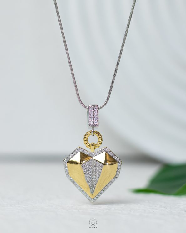 mix silver & gold heart necklace