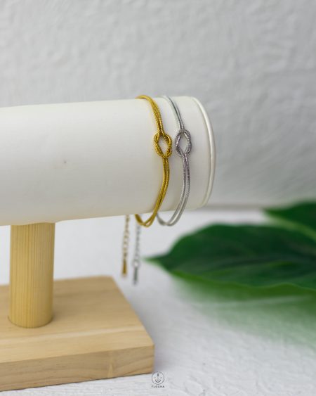 Couple tie gold & silver bracelet