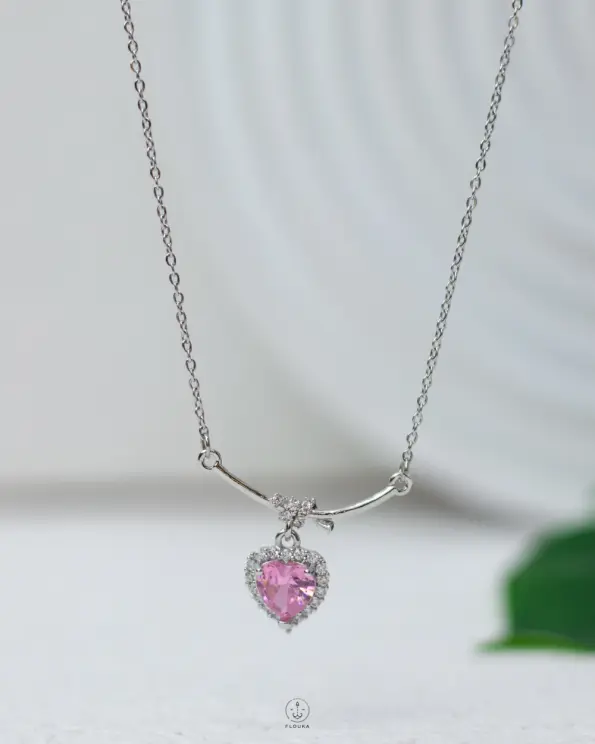 pink pandora silver necklace