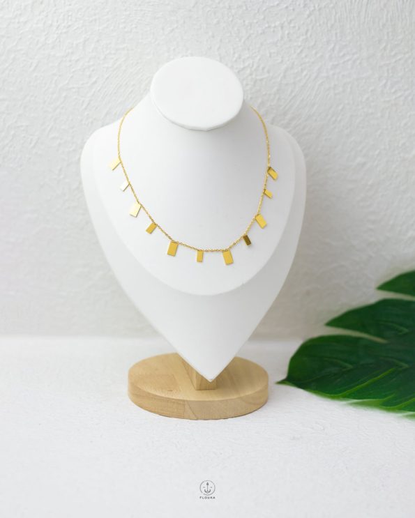 multi cuboid gold necklace