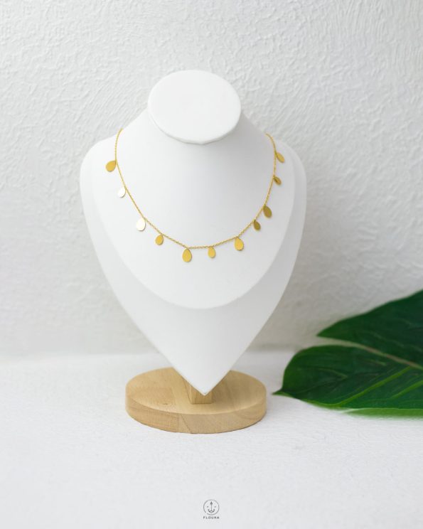 multi drops gold necklace