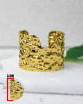 free size gold wide waves bracelet