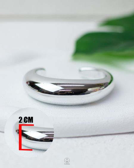 CCB wavy flat silver bracelet