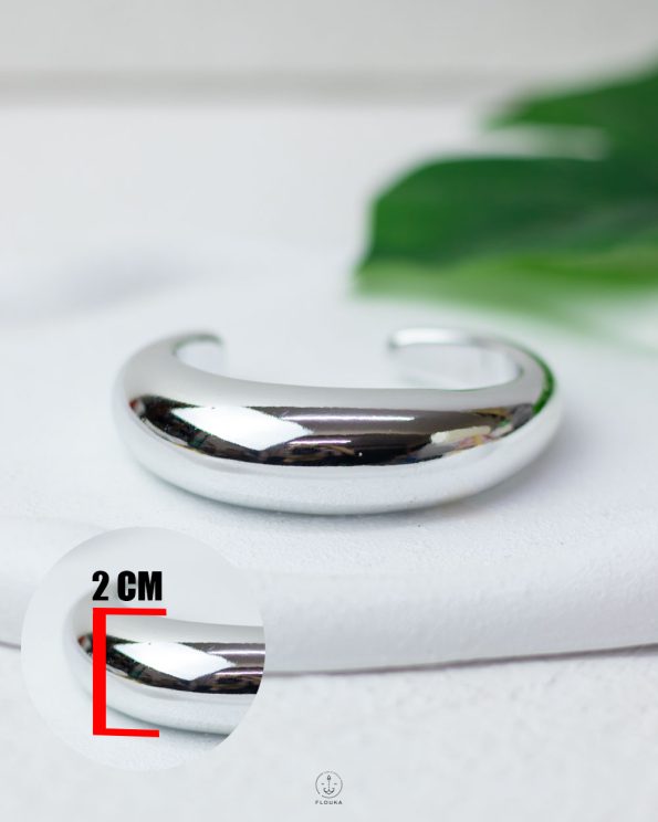 CCB wavy flat silver bracelet