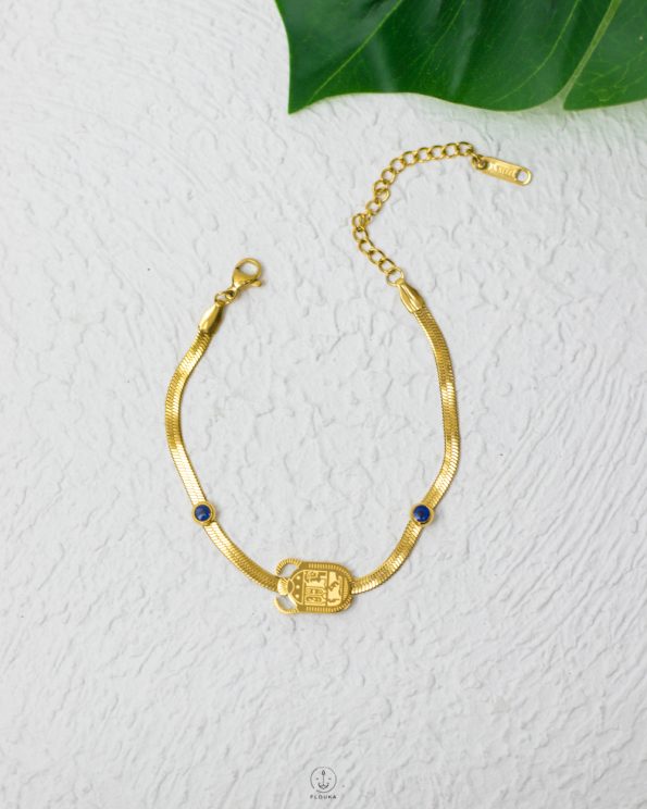 Pharaonic scarab gold bracelet