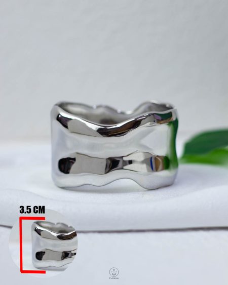 easy open silver wave chanky bangel