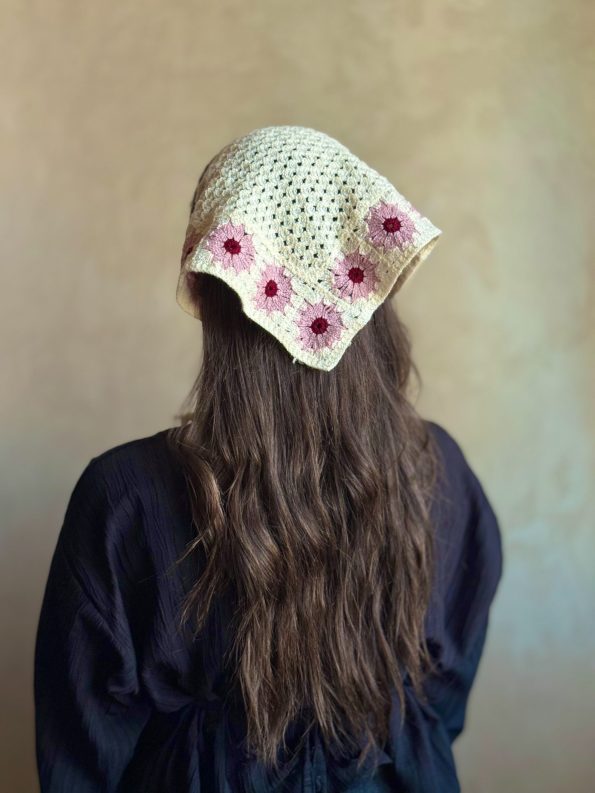 PURPLE FLOWER SCARF