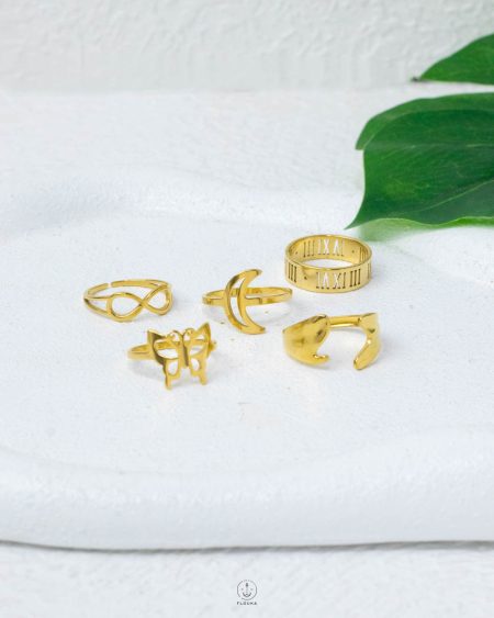 5 set gold ring
