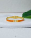letter H orang & gold bracelet