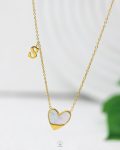 litter S gold heart necklace