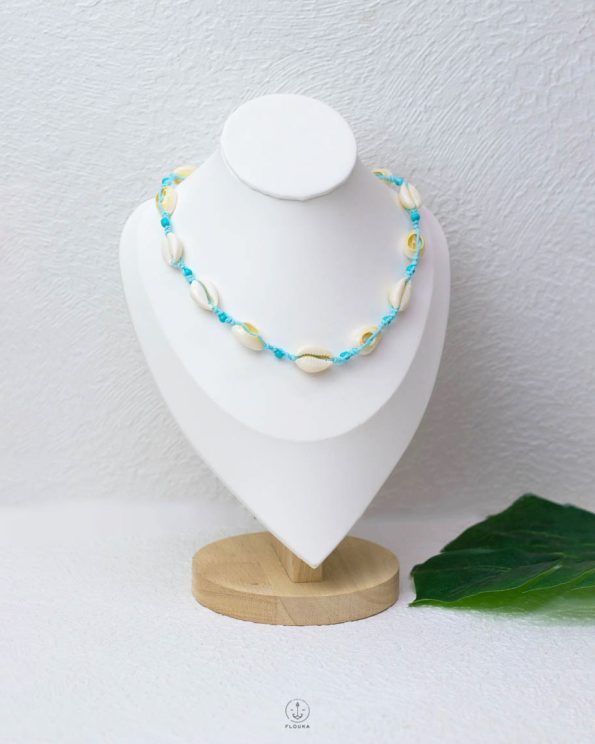 free size summer Baby Blue seashell necklace
