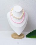 summer pink seashell necklace