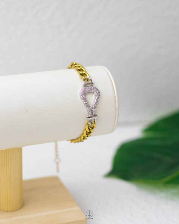 MIX SILVER & GOLD BELT CHINE BRACELET